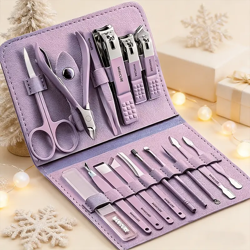 2026 16-Piece Nail Care Set Professional Nail Clippers Scissors Beauty Grooming Kit for Home Use Nail Pedicure Kit Nail Trimmer nail drill