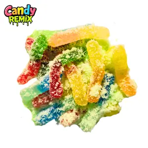 Candy Remix Extreme Sour Bite-Sized Soft Gummy Worms, Small Batch Viral Snack Candies, Sweet Sour Treat