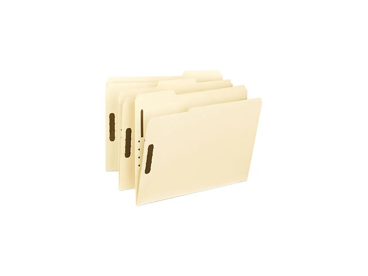 Smead 14547 Folders, Two Fasteners, 1/3 Cut Assorted Top Tabs, Letter, Manila, 50/Box