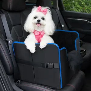 PetSofa Dog Car Seat for Small Dogs with Clip-On Leash Adjustable Straps Perfect for Travel Up to 35lbs Dog Carrier Safety Stable Look Out