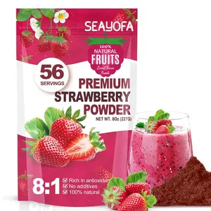 8oz Freeze-Dried Strawberry Powder – Real Whole Berry Powder for Baking, Smoothies, Drinks – Unsweetened, Vegan, Gluten-Free – 56 Servings, Resealable Pouch