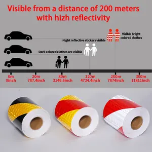 10cm X 1m Reflective Tape, Waterproof Self-Adhesive Safety Warning Tape, Industrial Tear-Resistant Outdoor Sticker, Vehicle, Automotive & Equipment Use