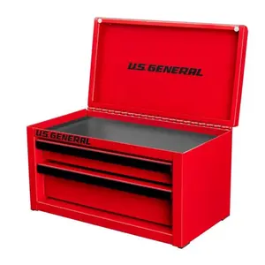 US General Red Mini Tool Chest Organizer - Durable 3D Printed Material for Desk - Ideal for Mechanics Woodworkers & DIYers - Compact & Versatile Pen Holder