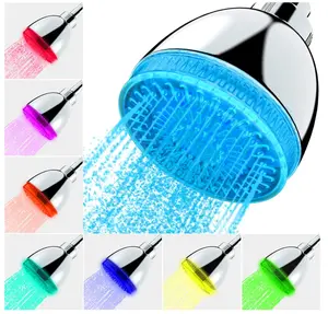 LED Shower Head, Shower Head with Light, 7 Color Flash Light Automatically Changing LED Fixed Showerhead for Bathroom Adjustable High Pressure Rain Shower Head Light