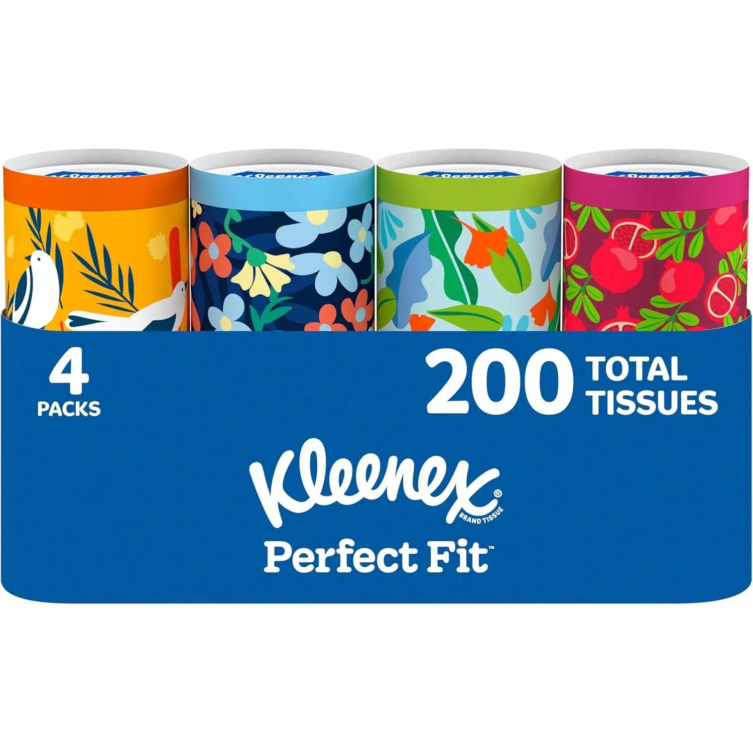Kleenex Perfect Fit Facial Tissues - 4 Canister Boxes, 50 Tissues per Canister, Box
