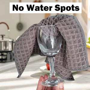 10 Counts Waffle Weave Cleaning Cloths, Upgraded Microfiber Pineapple Lattice Cleaning Cloth, Lint-Free Absorbent Kitchen Dish washing Cloth Random Color