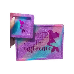 Multicolor Glitter Two Piece Custom Tray Set