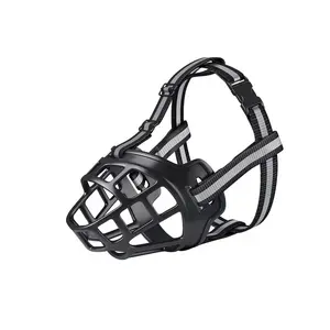 Plastic Dog Muzzle - Breathable Fit, Adjustable, Anti-Bite, Reflective Strips, Drinking-Enabled Pet Training Aid