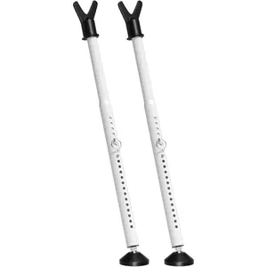 Door Stoppers  Bar & Sliding Glass Door Lock Keep Your  , Adjustable Jammer with Interchangeable Caps & Rubber Tips, Ideal for , Apartment and Travel ProtectionWhite(2Pack