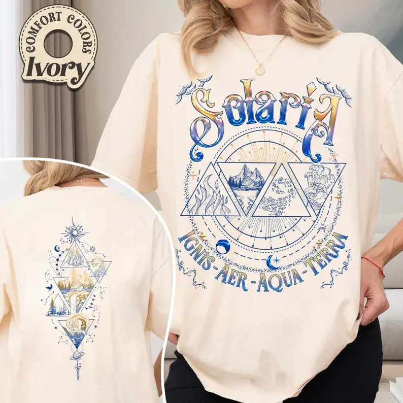 ZA Solaria Comfort Colors Shirt, ZA Merch, Vega Twins Shirt, Zodiac Signs Shirt,Celestial Heirs Shirt, Aer, Ignis, Terra and Aqua Shirt