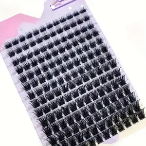 Individual False Eyelashes, 168pcs/box 0.07mm D Curling 9-16mm Mix Natural Eyelashes Extension, 3D Russian Volume Individual Eyelash Cluster, Cosmetic Eyelash Extension Volume Lash Clusters, Eyelash Cluster Extensions