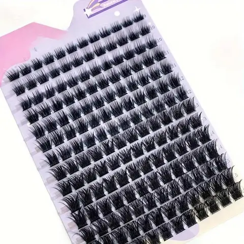 Individual False Eyelashes, 168pcs/box 0.07mm D Curling 9-16mm Mix Natural Eyelashes Extension, 3D Russian Volume Individual Eyelash Cluster, Cosmetic Eyelash Extension Volume Lash Clusters, Eyelash Cluster Extensions, Voluminous False Eyelashes
