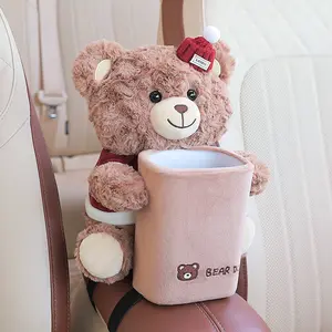 Car Paper Towel Holder Trash Bin Combo, Cute Car Armrest Box, Vehicle Decoration Accessories, Convenient Car Tissue Box, Bathroom Accessories Organizer