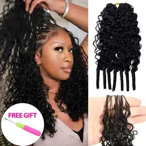 Burmese Curly Crochet Human Hair Knotless Pre-Separated Natural Black Kinky Curly Feather Crochet Hair Extensions For Braiding