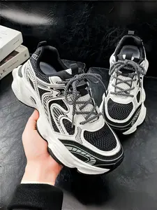 Men's Breathable Mesh Sport Shoes, Trendy Versatile Thick Sole Casual Shoes, Fashion Dad Sneakers, Comfortable Classic Running Shoes