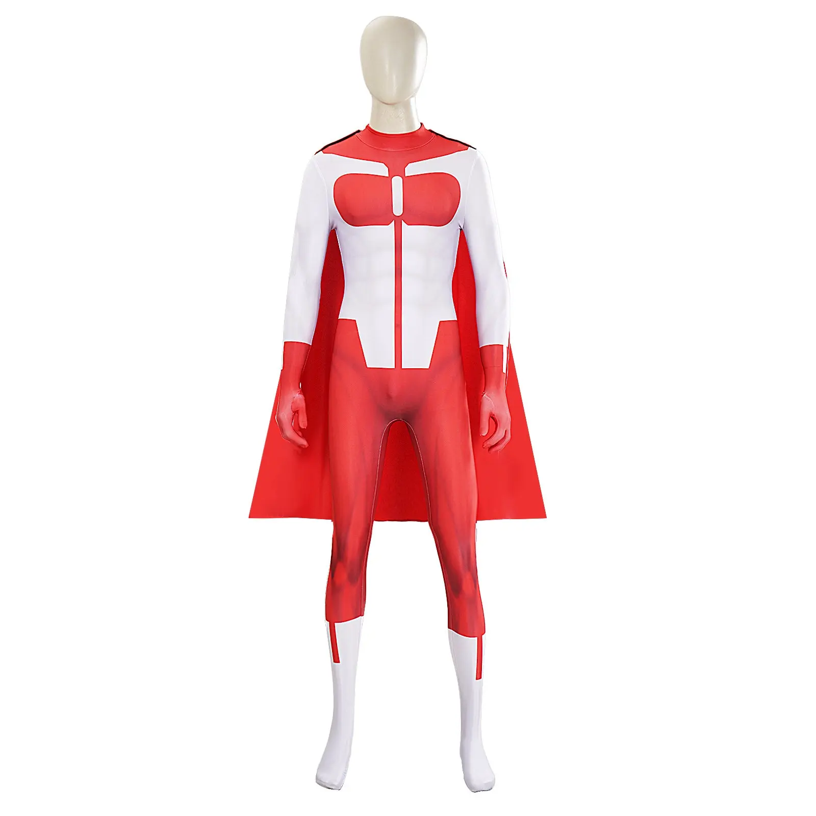 Omni Man Red Jumpsuit Cosplay Costume Set with Cloak for Comic Con Convention