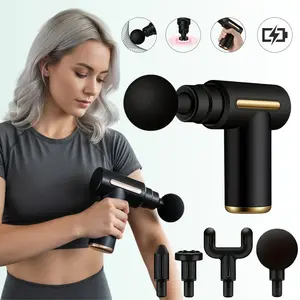 Portable Mini Massage Gun - Upgrade Touch Control, 6-Speed Handheld Electric Massager for Women, Full Body Use, USB Charging, Fragrance-Free, with Replacement Heads, Black Therapy Gift for Boyfriend, Massagers For Women