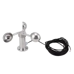 Lightweight Aluminium Alloy 3 Cups Wind Speed Sensor Anemometer with 8M Cables, 360 Degree Wind Speed & Direction Measuring for Power Plants Meteorological Monitoring