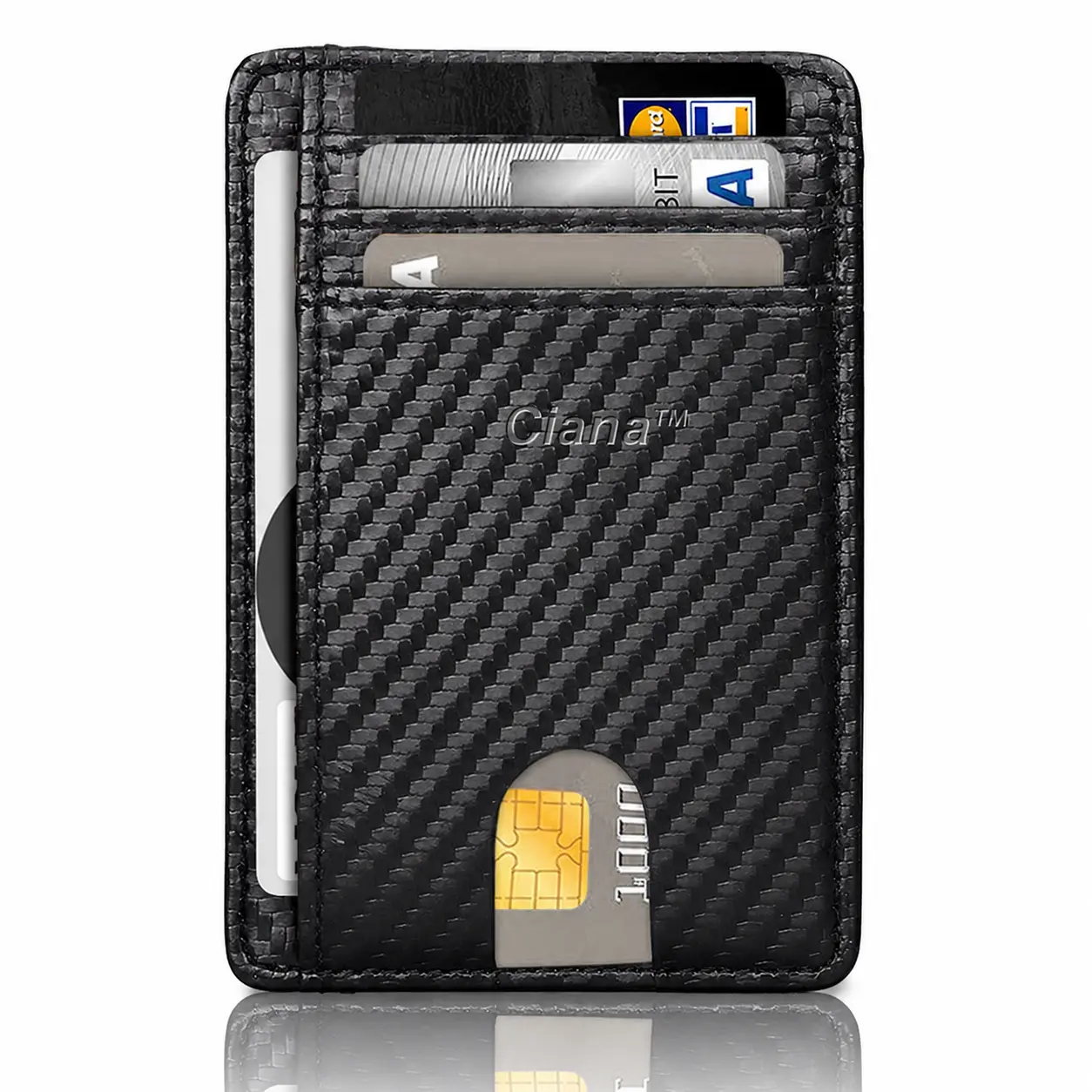Ciana Men's Slim Faux Leather RFID Blocker Wallet - 8-Slot Lightweight Credit Card Holder with Slim Profile, Ideal Gifts for Boyfriend, Husband, Mens Wallet, Brother, Khaki, Card Holder Wallet