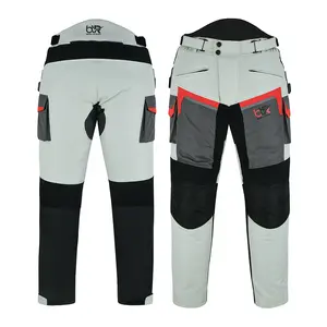 Men’s Motorbike Cordura Textile Fabric Waterproof 600-D Trouser Black/Grey Pants Menswear Stylish