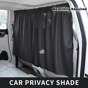 Car Partition Curtain Front and Rear Row Light Blocking Privacy Screen No Drilling Required, Suitable for Travel and Camping, Car Window Shades Sunshade Cover