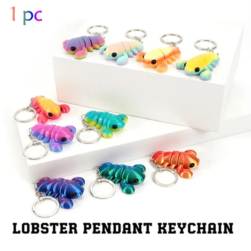 3D Printed Fun Lobster Keychain Keyring Charm Key Charms Funny Keychain Bag Pendant, Jointed Moving Parts, Home Decor Ornament, Office Desk Decoration, Ideal Holiday Gift for Friends and Family, Keychain Accessories!