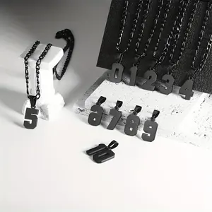 New 0-99 Digital Number Pendant Necklace | Cuban Link Chain | Hip-Hop Style | Sports Fan Number | Lucky Number | Perfect Gift Choice | Baseball/Basketball/Football Team Inspiration Jewelry |