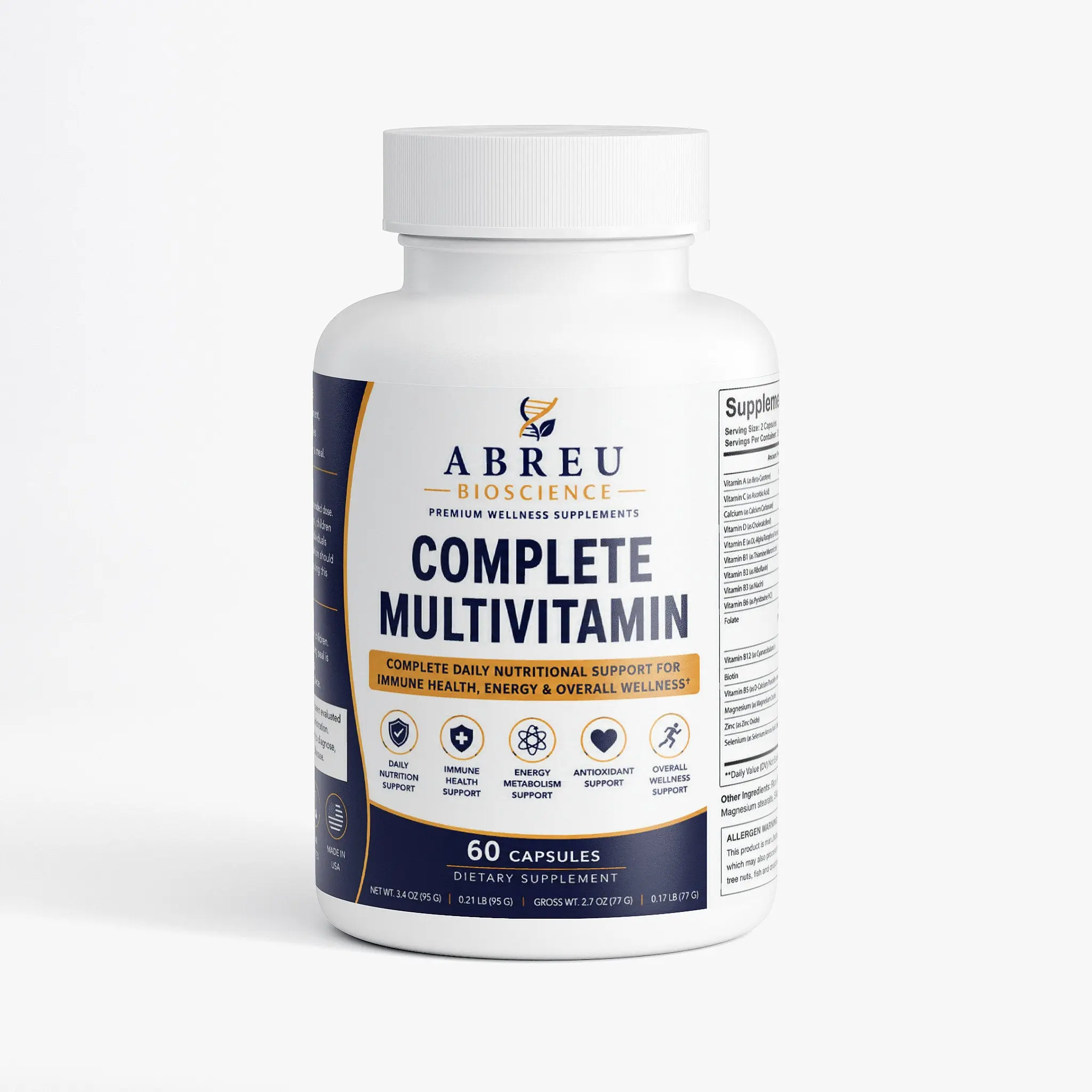 Complete Multivitamin - Daily Nutritional Supplement for Adult Wellness Support