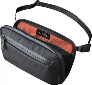 ALPAKA Elements Tech Case Mini - Compact Electronics Organizer, Small Cable Bag for Chargers and Earbuds, Phone Pouch, Travel Accessory Case, Crossbody Sling, Black X-Pac VX42