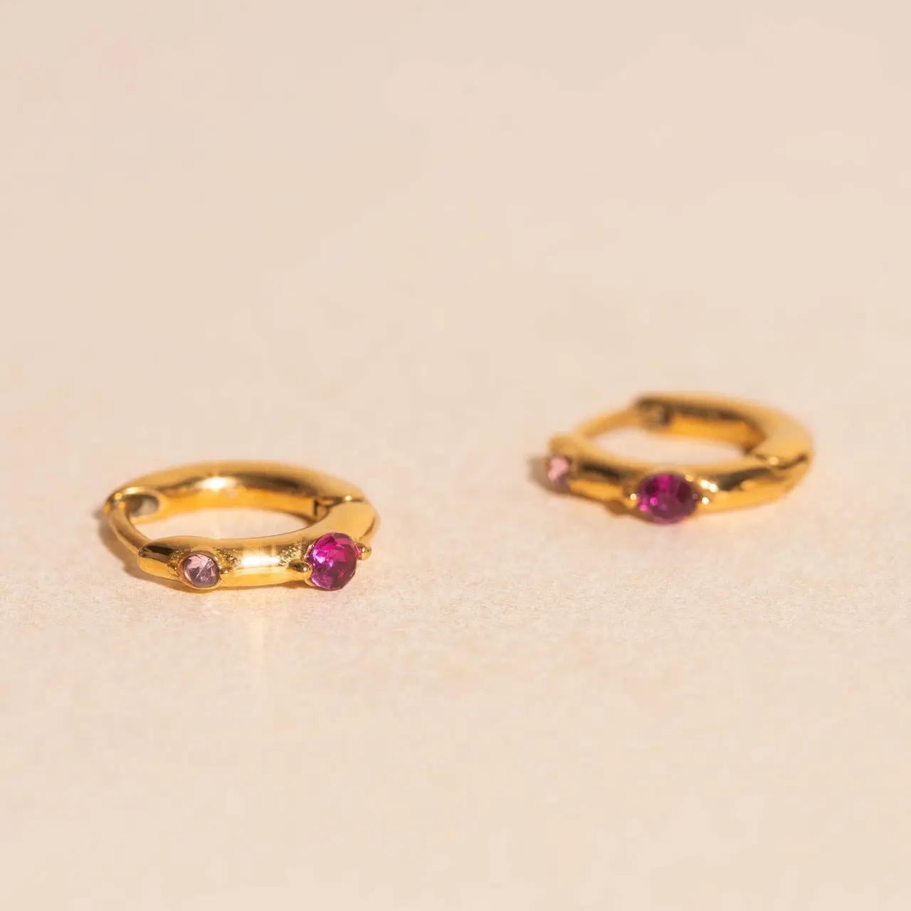 Mini Crystal Rounded Huggie Hoop Earrings