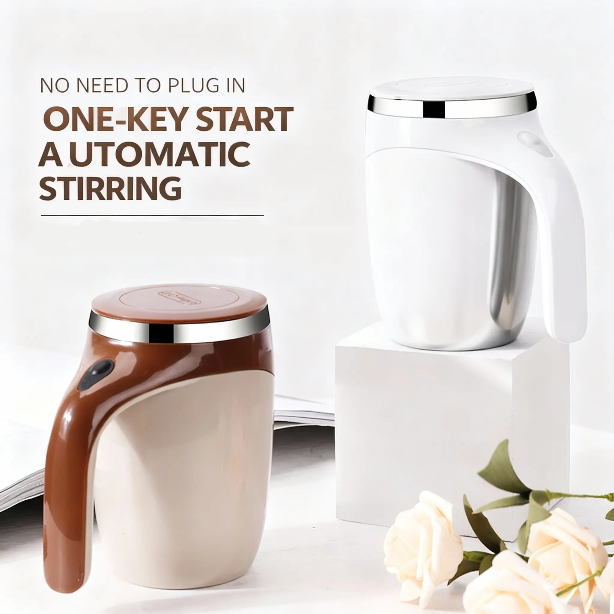 Self Stirring Mug,Rechargeable automatic magnetic Self stirring coffee mug,Rotating Home Office Travel Mixing Cup,To Stir Coffee, Chocolate, Milk, Protein,Cocoa Etc, Great For Office, School, Gym…
