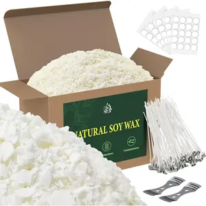 Candle Wax 10lbs  Soy Wax for Candle Making 100 Cotton Candle Wicks 100 Wick Stickers & 2 Wicks Holder, Candle Making Wax Candle Making Supplies