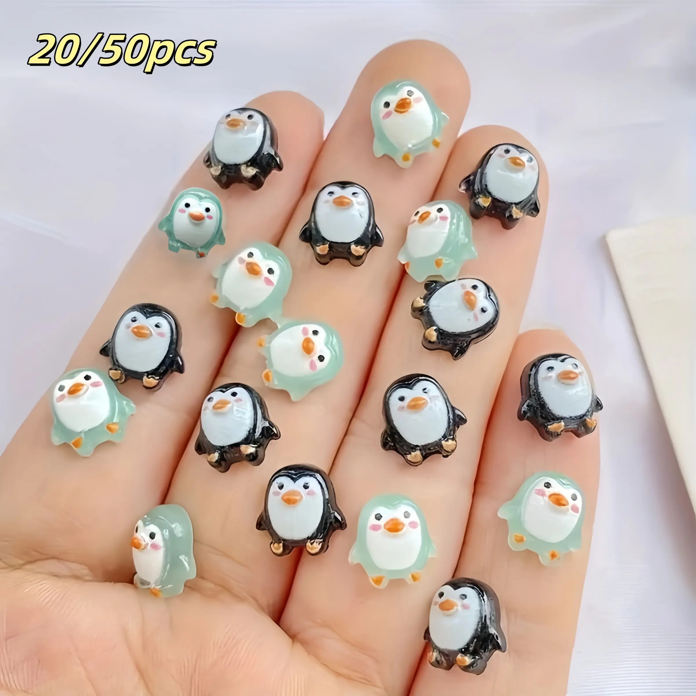 Mini Penguin Decor, 20/50pcs Cute Resin Penguin Design for Scrapbook Accessories, Scrapbook Materials, Scrapbooking Supplies, Scrapbooking, DIY Crafts, Home Decoration & Animals Models, Resin Decorations, Charming Penguins