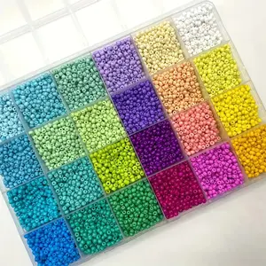 10000 Pcs 3mm Vibrant Glass Seed Beads, Bead Mix, 24 Macaron Colors, Precious Jewelry Set, Ideal for DIY Beading Accessories, Friendship Bracelets, Necklaces, Earrings