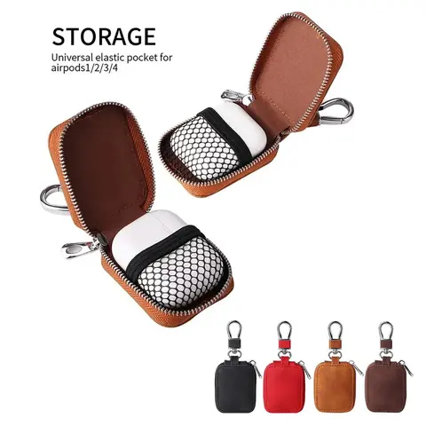 Universal Leather Case for AirPods 1/2/3/Pro, Dustproof & Waterproof & Anti-scratch Travel Wireless Earbuds Bag, Audio & Video Accessories