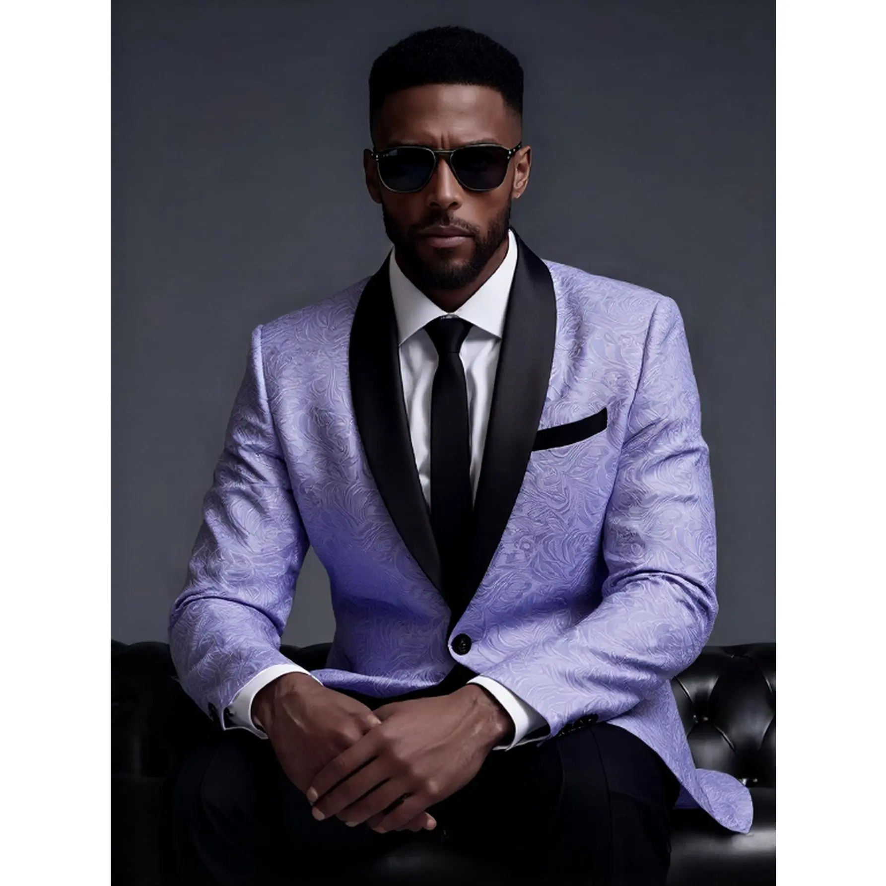 Men's Paisley Tuxedo Jacket, Slim Fit Formal Wear in Soft Jacquard Polyester with a Shawl Lapel and Pockets, a Long Sleeve Blazer to Love, Elegant