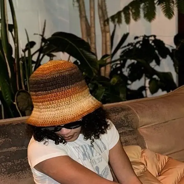 Earth tone crotchet bucket hat