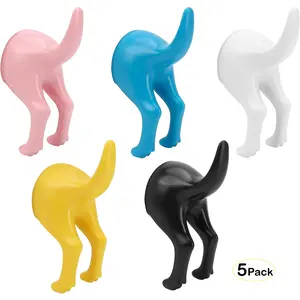 5pcs Dog Leash Parking Hook, Wall Mounted Dog Tail Butt Hook