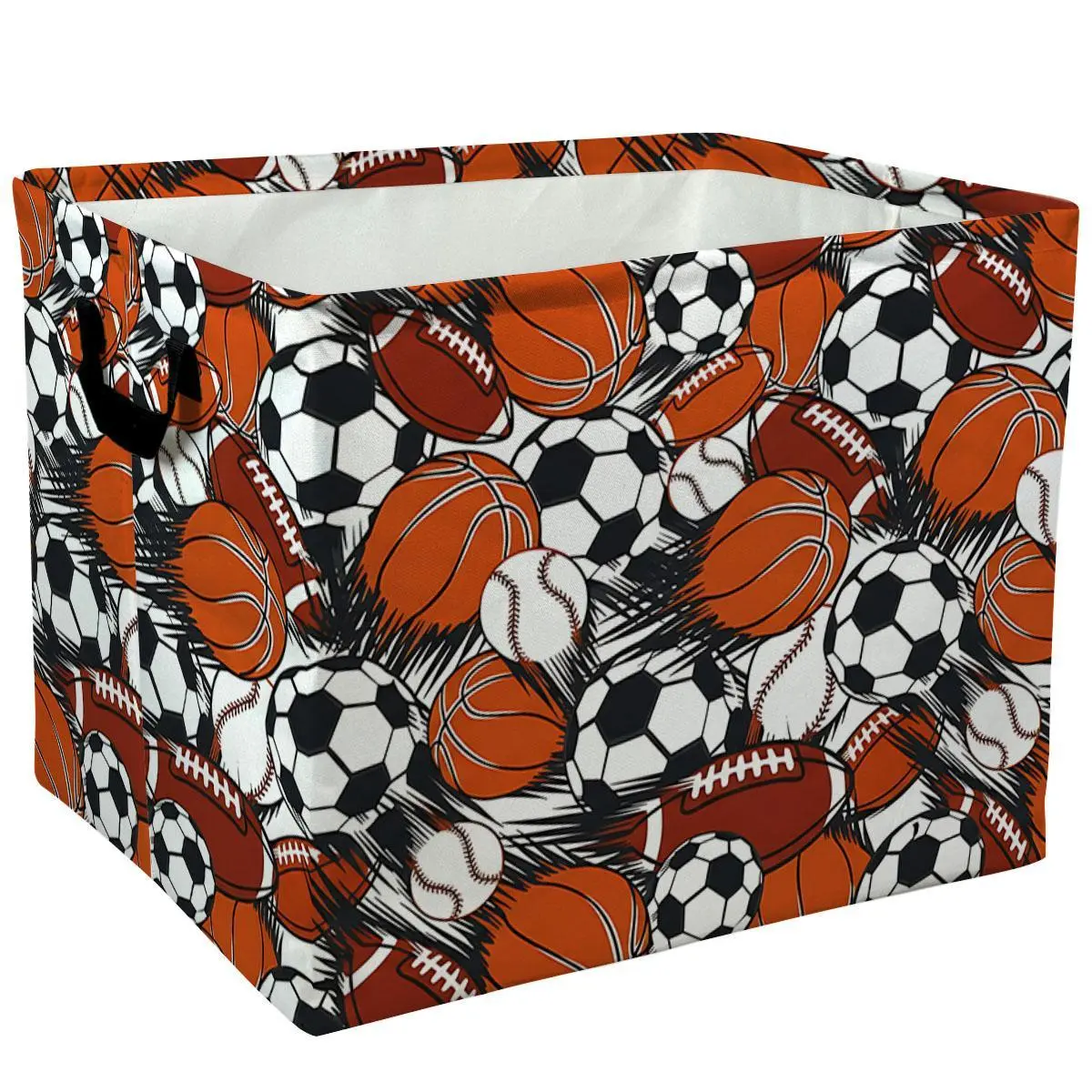 Sports Balls Print Storage Baskets Storage Boxes Home Decor Storage Clothes Organization And Storage Home Decor Storage Holiday Gifts，Shelf Baskets，Organizer For Toys，Books，Laundry Baskets