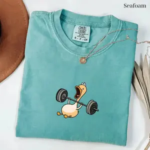 Comfort Colors Lifting Duck T-Shirt, Funny Gym Tee, Workout Animal Shirt, Weightlifting Humor TShirt, Fitness Gift for Him graphic vintage graphic tees - SoftHype Apparel