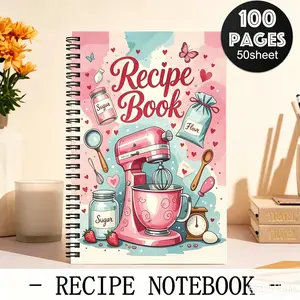 Spiral Recipe Journal, Blank Family Recipe Book & Kitchen Recipe Organizer, Cookbook Planner for Home Cooks, Housewarming Gift, Family Cookbook for Baking Recipes & Meal Planning