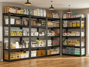 Lionhon Garage Shelving Unit, 5 TierAdjustable MetalStorage Rack, 2400 Ibs Capacity, GarageStorage Shelvesfor Warehouse, Basement, Kitchen,Pantry, Living RoomOrganizer, Multi-Purpose StorageRack