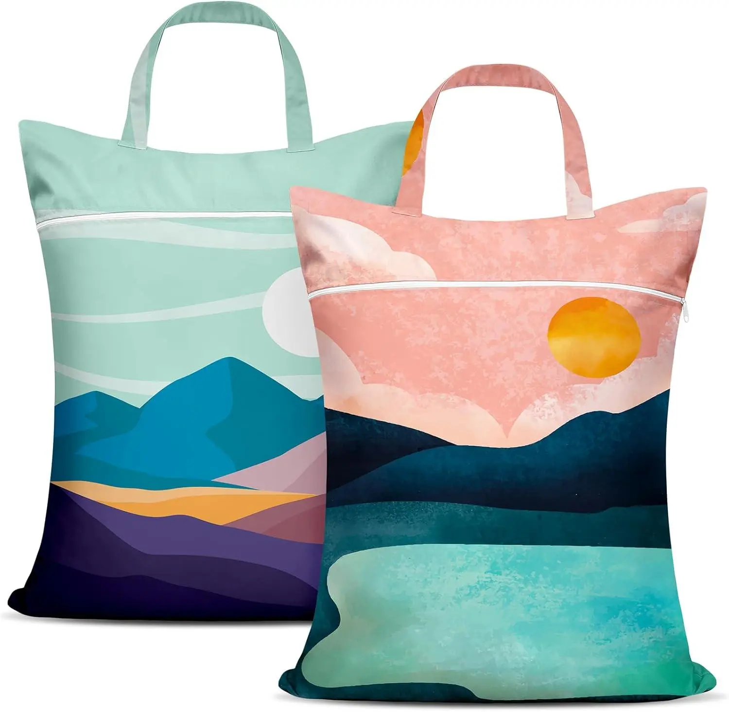 2 Pcs Large Travel Laundry Bags - Waterproof with Handle, Washable Dirty Clothes Bags for Travel, Wet & Dry Use, Bathing Suit & Gym Clothes Laundry, Swimming Pool & College Dorm Nidoul