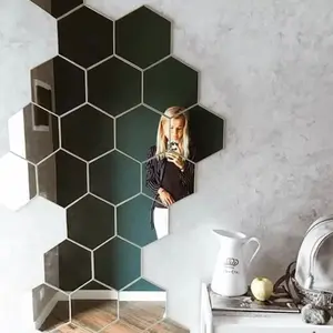 Hexagon Mirror 12pcs. 5in Wide - High-Quality Mirror for Home Decor and Lighting