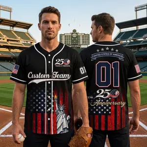 Personalized USA 250th Anniversary Baseball Jersey, Custom Team