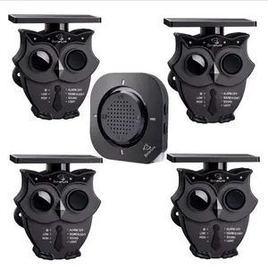 BetterLink 1/2 Mile Long Range Solar Wireless Driveway Alarm IP65 Weatherproof Outdoor Motion Detectors&Sensor 120dB Sound Light Alert System Monitor&Protect Outdoor/Indoor Property（1Receiver+4Sensors)