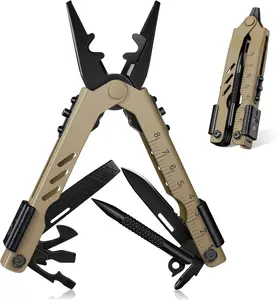 13-in-1 Multi-tool Pliers with Protective Sheath — Portable, Multifunctional Folding Knife, Bottle Opener, Screwdriver, etc. — Ideal for Camping and Outdoor Survival Multi-Function