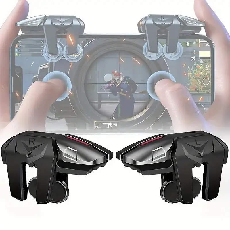 Six Finger Design Phone Game Controller, Finger Trigger Smartphone Game Handle, Mobile Phone Game Accessories, Gaming Items, Game Pad, Portable, Durability, Gaming Products, Gaming Stuff