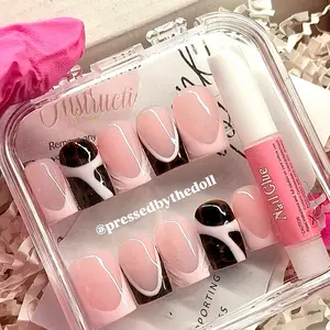 Pink Tortoise Shell Set | GelX Press Ons