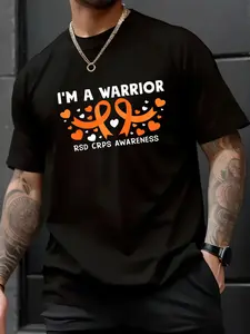 100% Cotton Unisex I'm A CRPS Warrior RSD CRPS Awareness Orange Ribbon CRPS T-Shirt – Sports Fan Favorite, Team Spirit, Everyday Casual T-Shirt